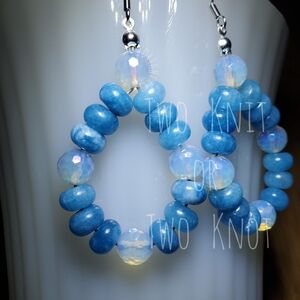 Hand Crafted Blue and Iridescent Earrings